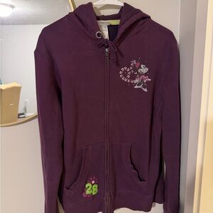 Walt Disney World Minnie Mouse full zip hoodie women’s XL Purple Disney Parks